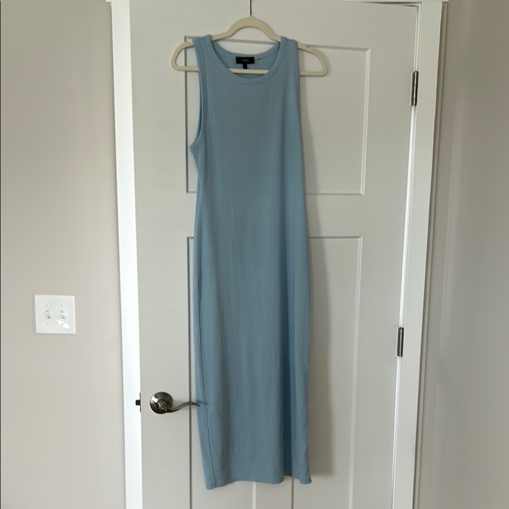 Theory Light Blue Sleeveless Midi Dress